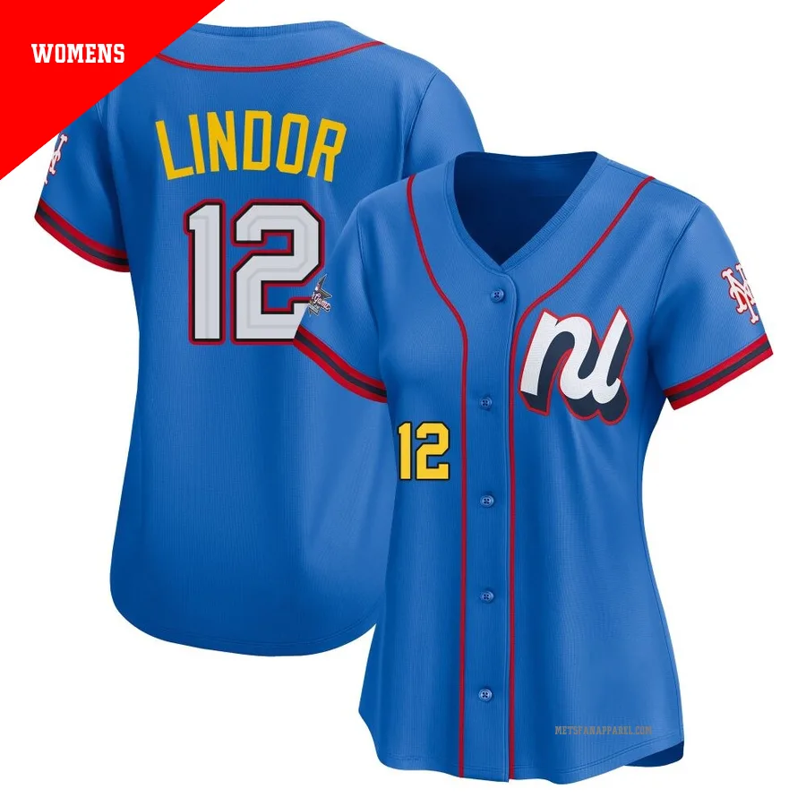 New York Mets ＃12 Francisco Lindor Women's Blue Limited National League 2025 All-Star Edition Jersey