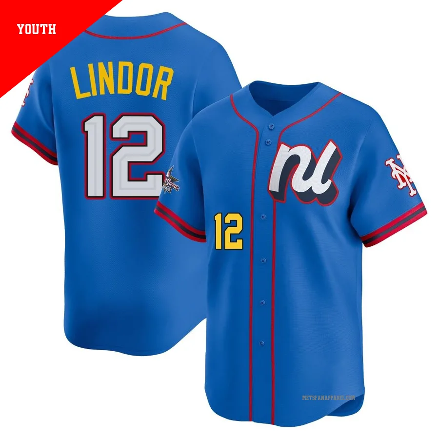 New York Mets ＃12 Francisco Lindor Youth Blue Limited National League 2025 All-Star Edition Jersey