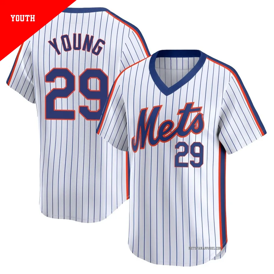 New York Mets ＃29 Jared Young Youth White Limited Cooperstown Collection Jersey