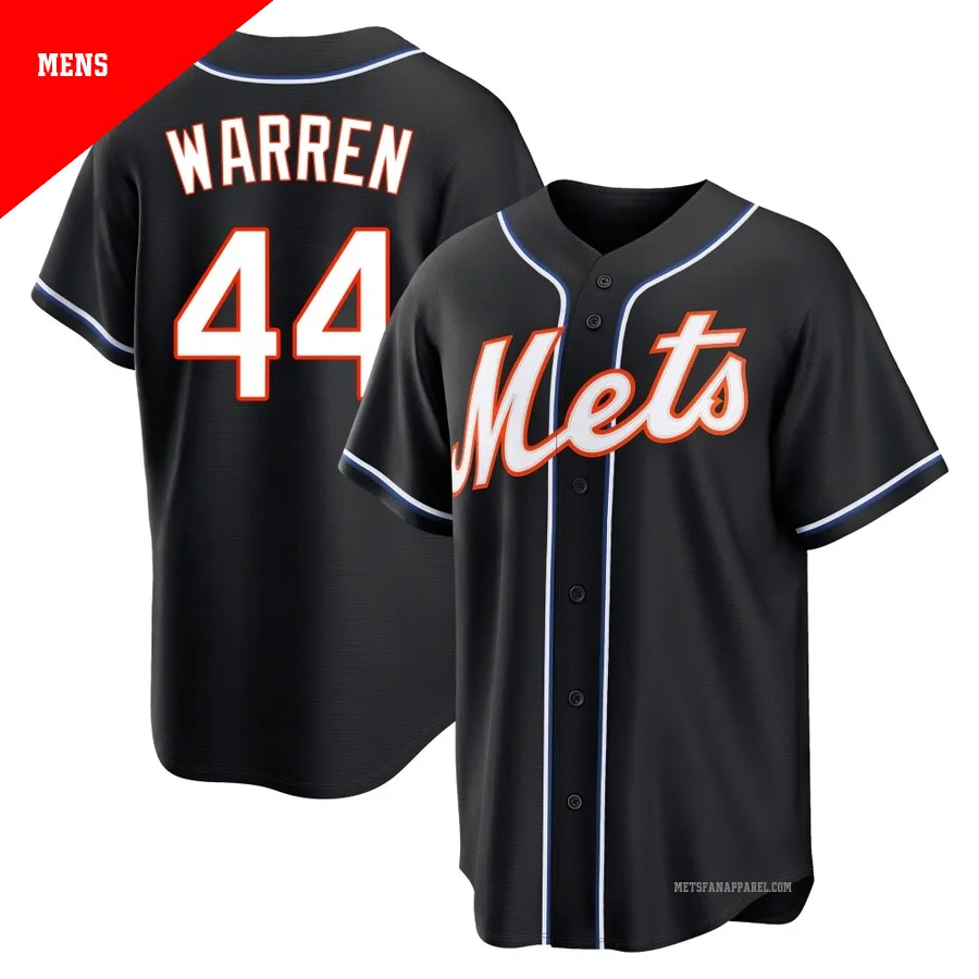 New York Mets ＃44 Austin Warren Men's Black Replica Fashion Out Jersey