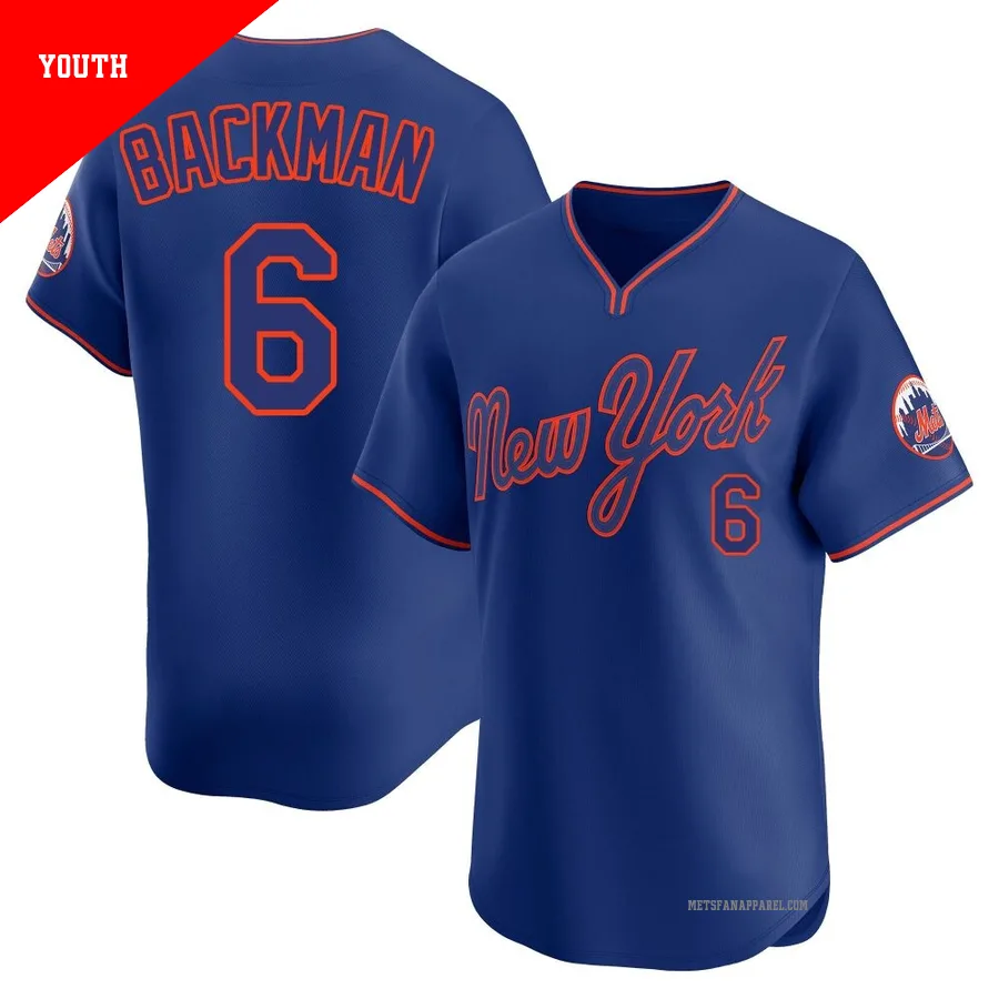 New York Mets ＃6 Wally Backman Youth Royal Limited Alternate 2 Jersey